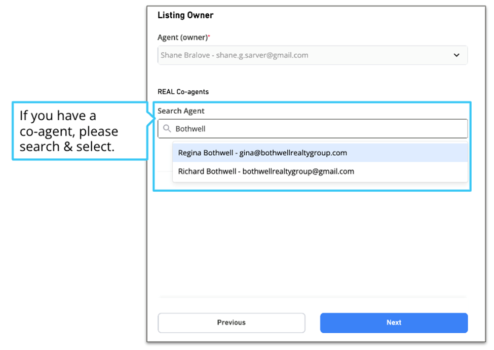 Buyer info and co-agents
