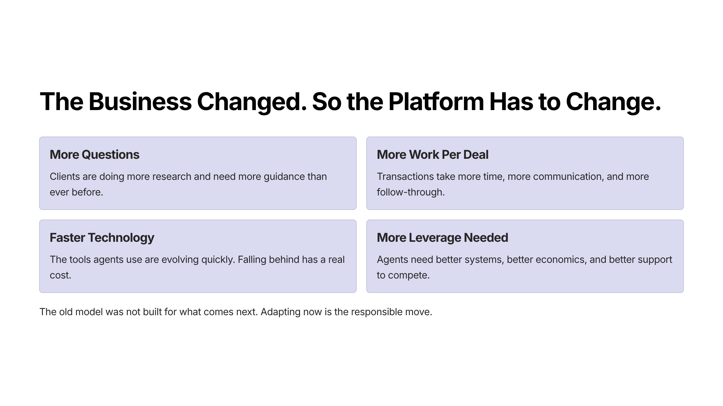The Business Changed. So the Platform Has to Change.