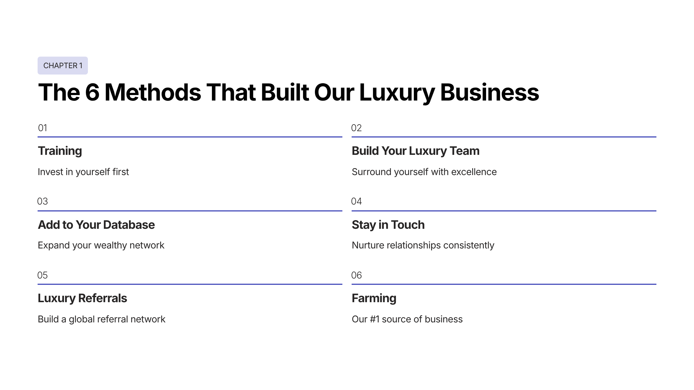The 6 Methods That Built Our Luxury Business
