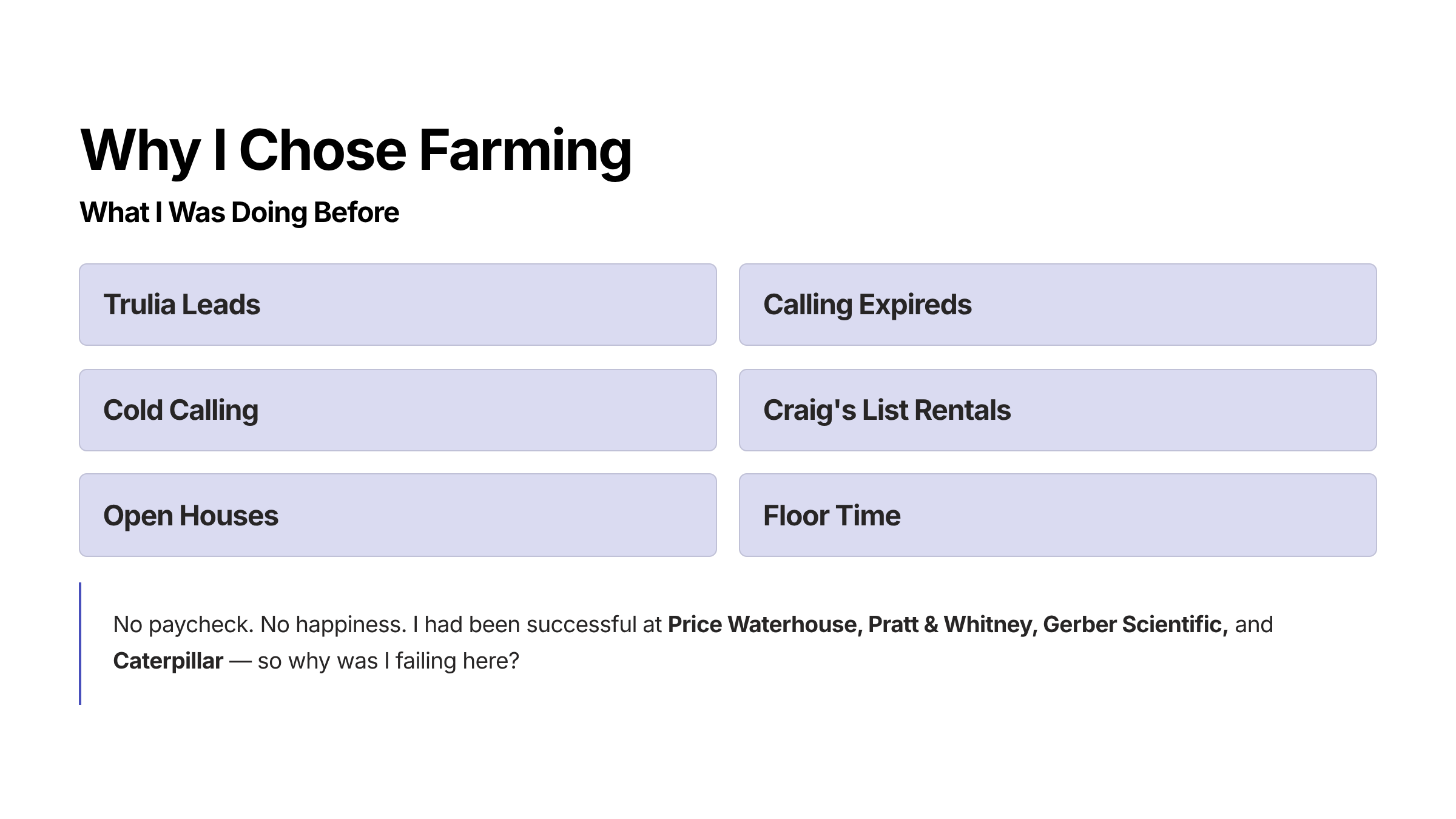 Why I Chose Farming