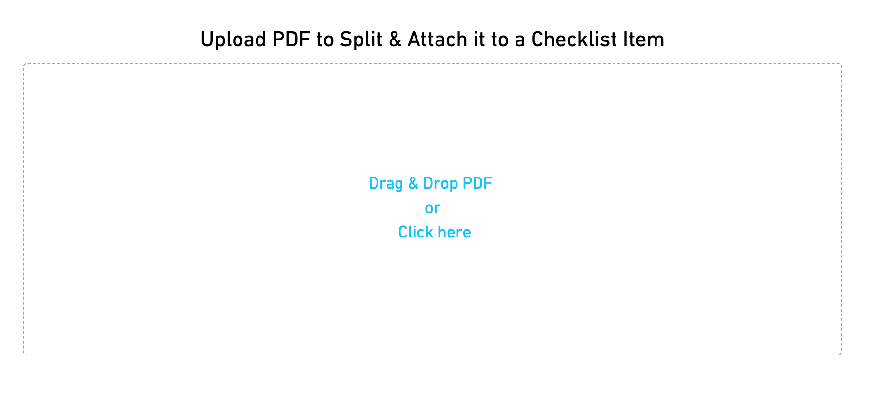 Split & Attach upload area