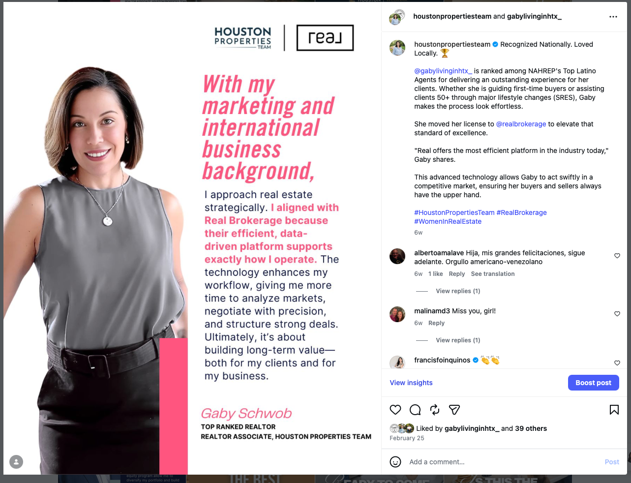 Gaby Schwob: Joined Real Announcement