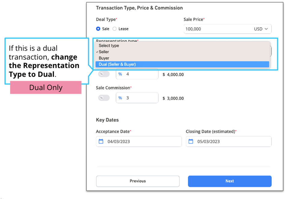 Dual representation dropdown